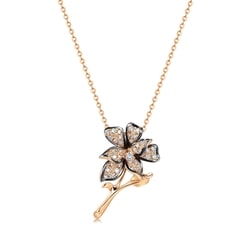 'Symphony' 18K Red & Black Gold Diamond Pendant