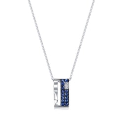 'Timeless' 18K White & Black Gold Sapphire Pendant