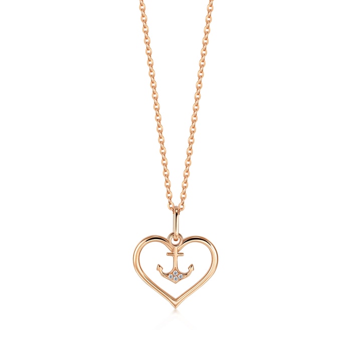 18K Rose Gold Diamond Pendant