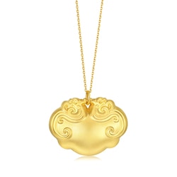 「新生篇」999.9黃金如意鎖吊墜