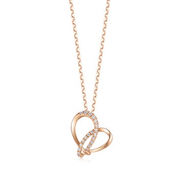 Sieraden Kettingen Kristallen kettingen 18K Gold Filled Crystal Heart Necklace • Royal Heart Necklace With Diamond Halo • WATERPROOF • Anniversary Gift • Purple • Green • Pink 