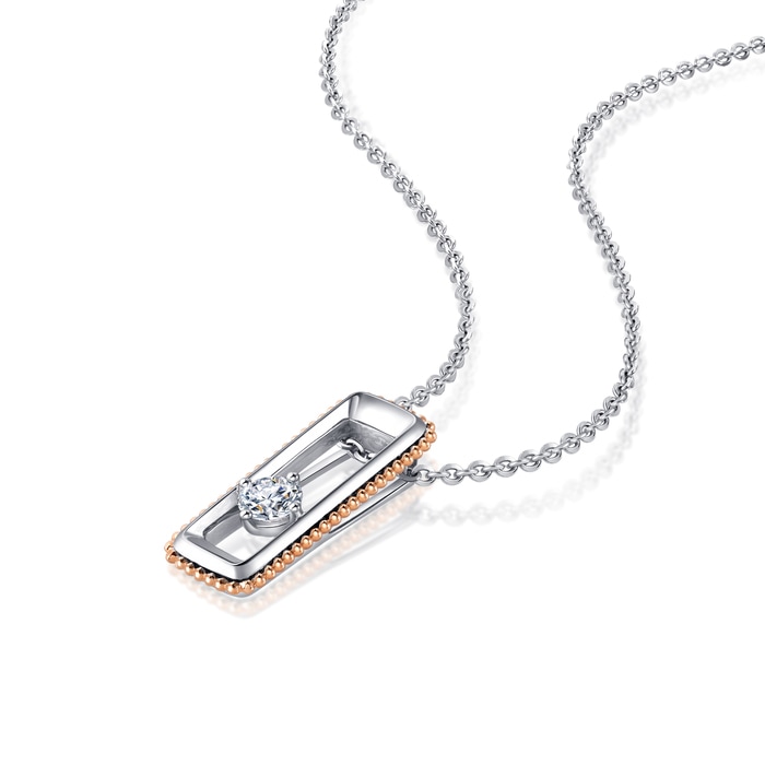 18K白色黄金及玫瑰金 吊墜 | 周生生珠寶 | 92467P - 4