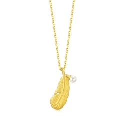 999.9 Gold Feather Pendant