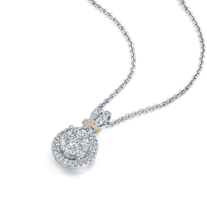 18K白色黄金及玫瑰金 吊墜 | 周生生珠寶 | Diamond Symphony「鑽之頌」 | 93898P - 4