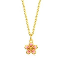 999 Gold Peach Blossom Pendant