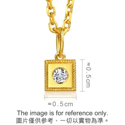 999 Gold Diamond Square Pendant