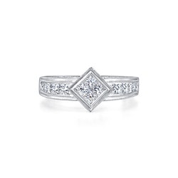 18K白色黃金鑽石戒指