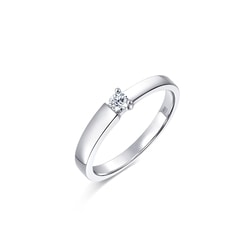 「如一」18K白色黃金鑽石戒指 (女戒)