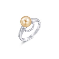 south sea pearl ring with diamonds