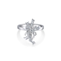 18K白色黃金鑽石戒指