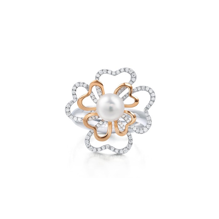 18K白色黄金及玫瑰金 戒指 | 周生生珠寶 | 68077R - 4