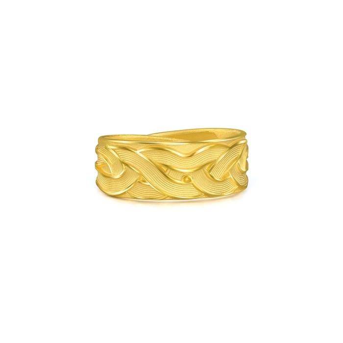 色打掛　朱色　金　宝相華紋　20 999.9 Gold Ring | 72045R(~0.189 tael) | Chow Sang Sang Jewellery