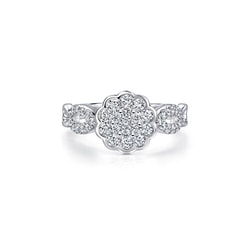 18K白色黃金鑽石戒指