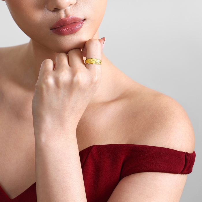 Solid Gold Ring | Chow Sang Sang Jewellery | Chinese Wedding Collection | 76252R - 3