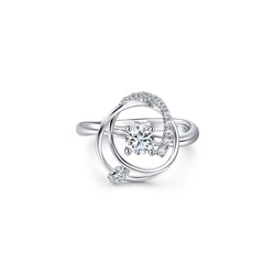 「都會之頌」18K白色黃金戒指