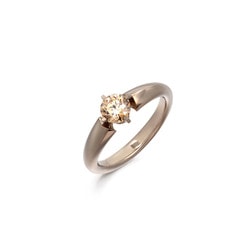 「Solitaire」18K啡色黃金啡鑽石戒指
