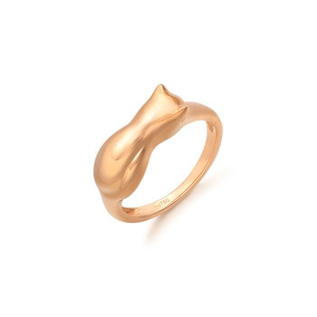 18K Red Gold Cats Ring