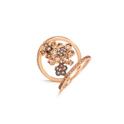 「妍」18K紅黑分色黃金啡鑽石戒指