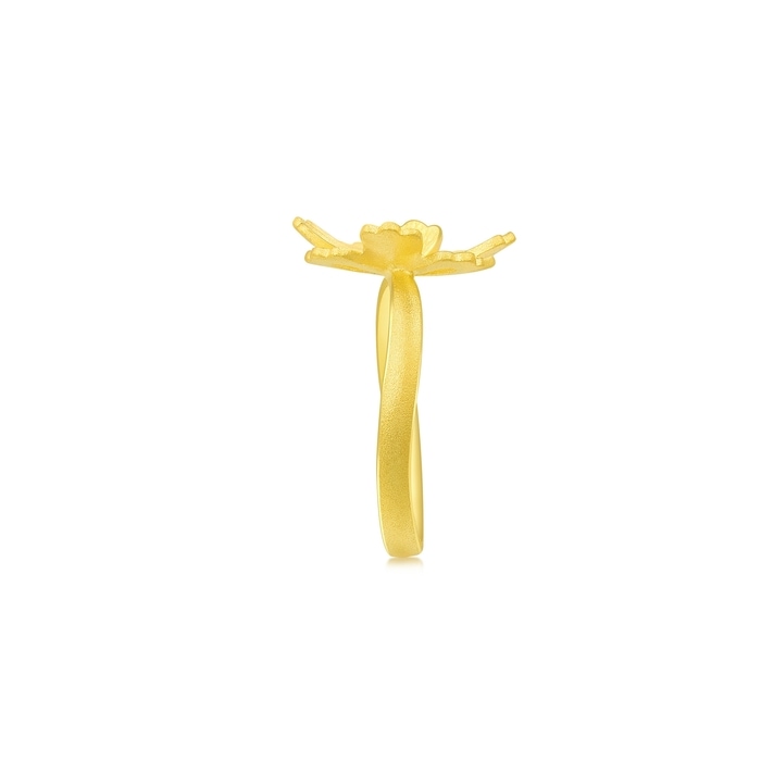 金のわらじ 999.9 MITSUMASA GOLD Moissanite 14k Yellow Gold Over Silver Bypass Ring 1.00ctw