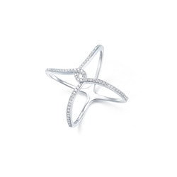 18K白色黃金鑽石戒指