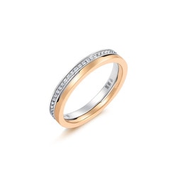 18K白紅分色黃金鑽石戒指