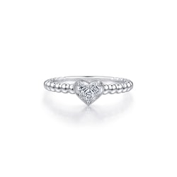 「Pure」18K白色黃金鑽石戒指