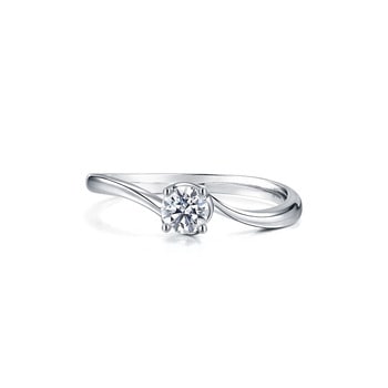 18K White Gold Diamond 'sole love' Ring