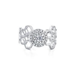 18K白色黃金鑽石戒指