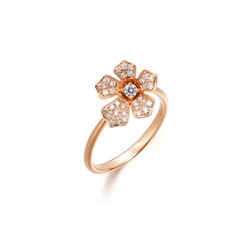 「Dazzling Flower」18K玫瑰金鑽石戒指