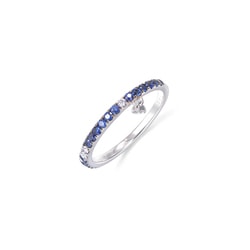 18K白黑分色黃金藍寶石戒指