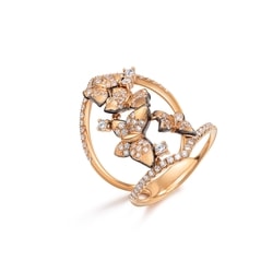 「妍」18K紅黑分色黃金鑽石戒指