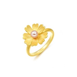 「花韻」999.9黃金珍珠戒指