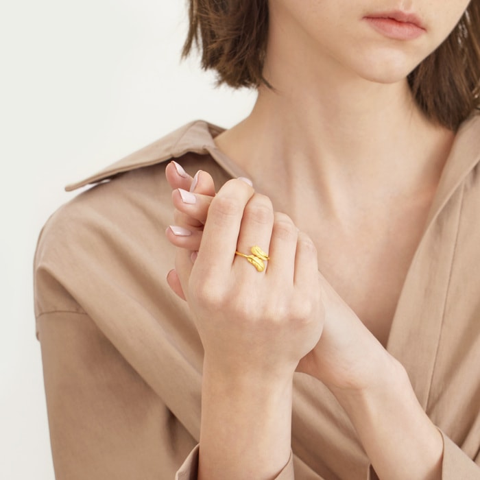 Love Décodé - 999.9 Gold Feather Ring | 89738R(~0.089 tael Love Décodé - 999.9 Gold Feather Ring | 89738R(~0.089 tael