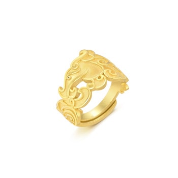 'Dragon & Phoenix' 999.9 Gold Dragon Ring