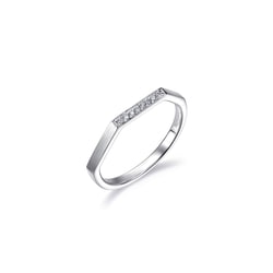 'M' 18K White Gold Diamond Ring