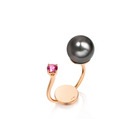 Around Midnight' 18K Rose Gold Tahitian Pearl Ring