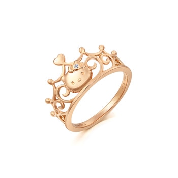 'Hello Kitty' 18K Rose Gold Diamond Ring