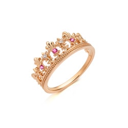 'The Art of Romance' 18K Red Gold Ruby Crown Ring