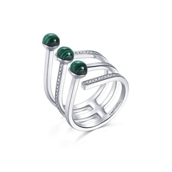 'Cosmos' 18K White Gold Malachite Ring