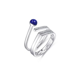 'Cosmos' 18K White Gold Lapis Lazuli Ring