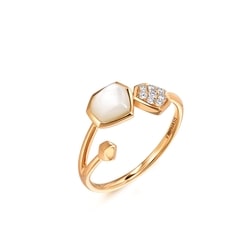 'Harmony' 18K Rose Gold Mother of Pearl Ring