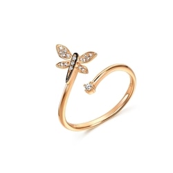 「Symphony「頌」」18K紅黑分色黃金鑽石戒指