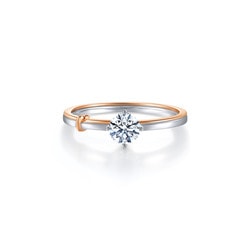 'Love Knot' 18K White & Red Gold Diamond Ring