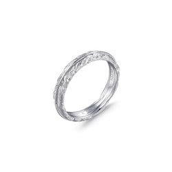 18K White Gold Feather Ring