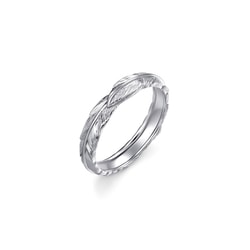 18K White Gold Feather Ring