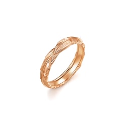 18K Rose Gold Feather Ring