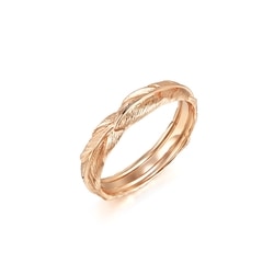 18K玫瑰金羽毛戒指