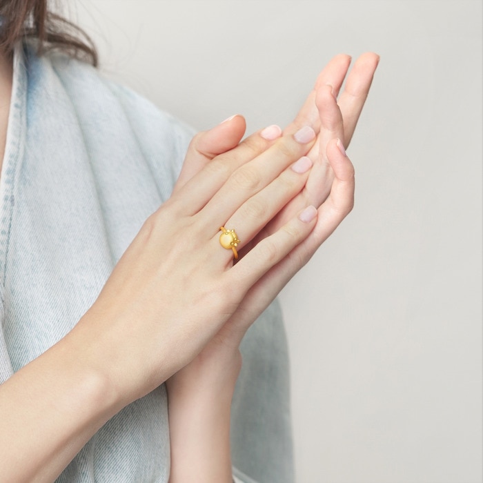PetChat - 999.9 Gold Ox Ring | 91940R(~0.084 tael) | Chow
