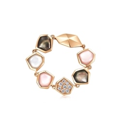 'Harmony' 18K Rose Gold Mother of Pearl Ring