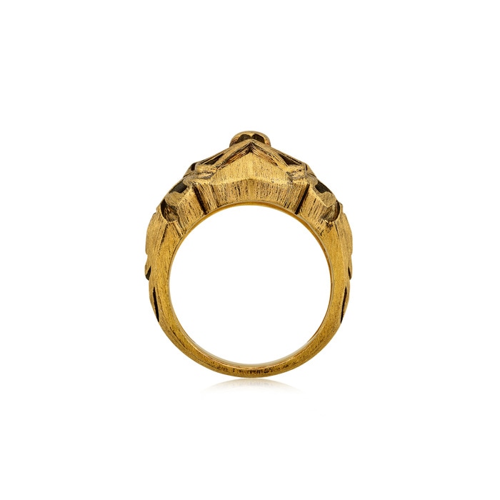 [韓国人気ジュエリー] Rough Textured Wish Ring Gold PUZZLE RING(GOLD)(2SR1519)SV925/K10 リング｜スタージュエリー
